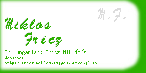 miklos fricz business card